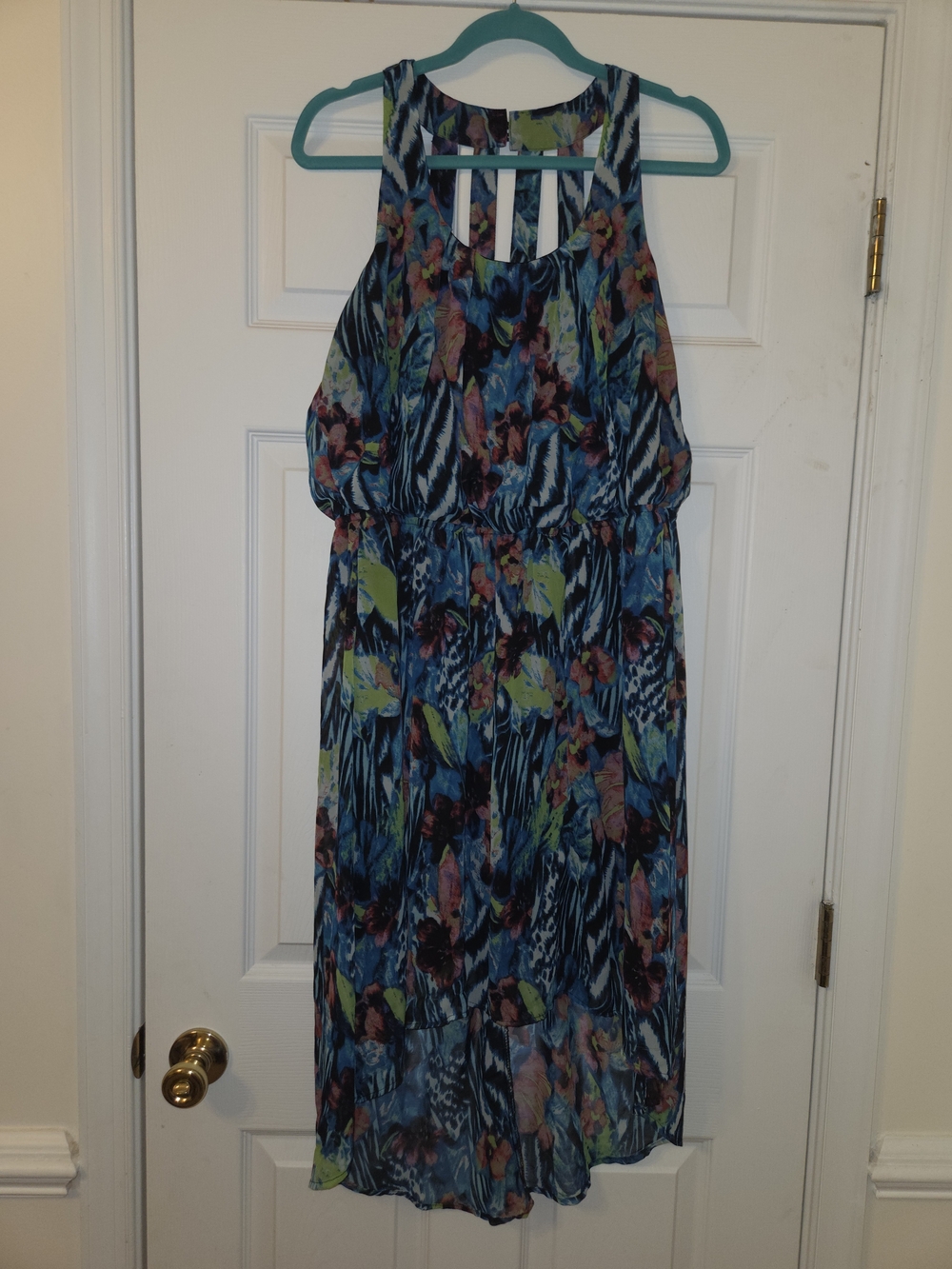 No Boundaries Multicolor Printed Dress with Black Lining